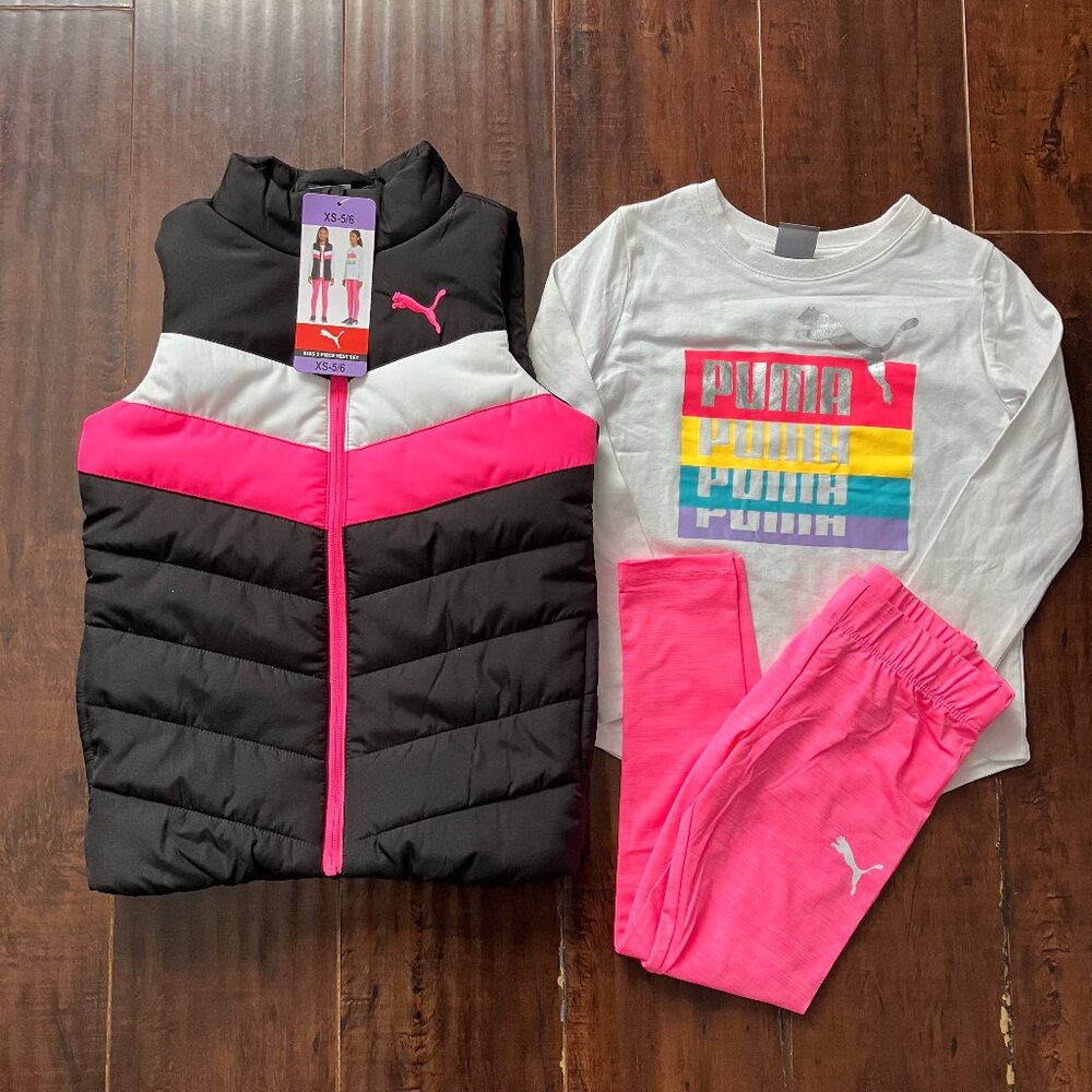 NWT Puma Girls 3 piece Vest Set - XS (5/6)